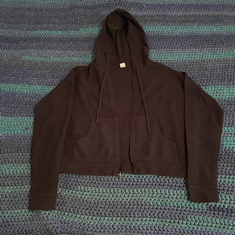 Old Navy Black Zip Sweater Sweatshirt